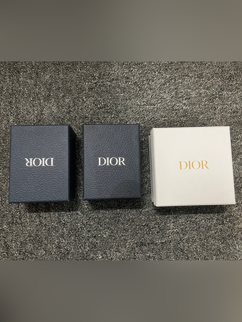 Dior Gift Boxes in Navy, White & Gold Lettering